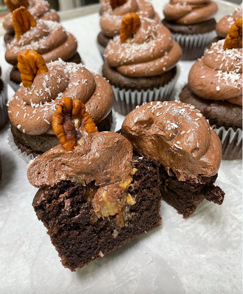 German Chocolate Cupcakes