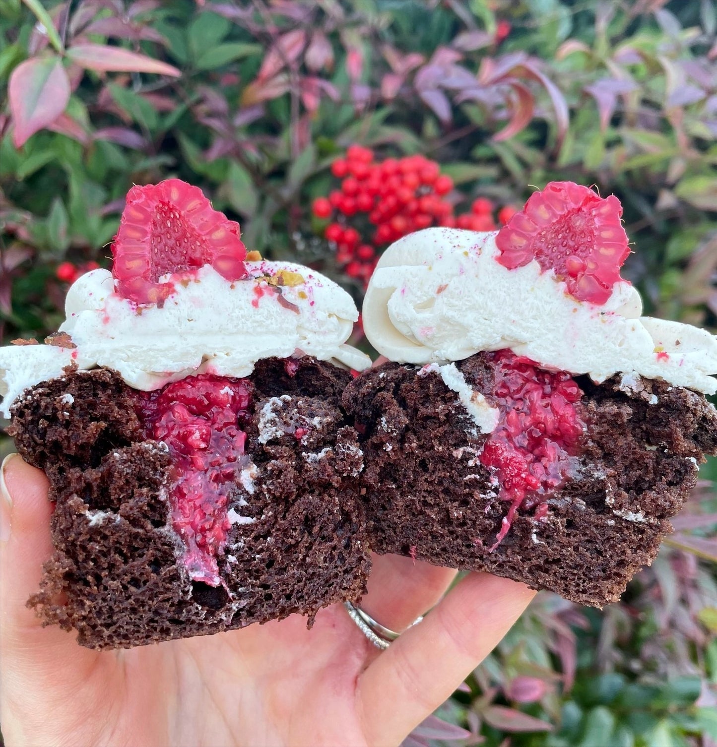 Chocolate Raspberry Filled Cupcakes