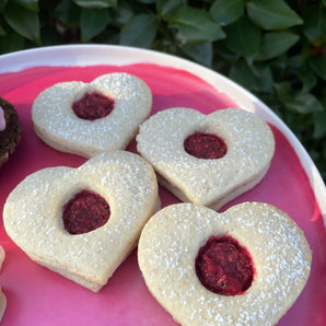 Raspberry Almond Linzer cookies